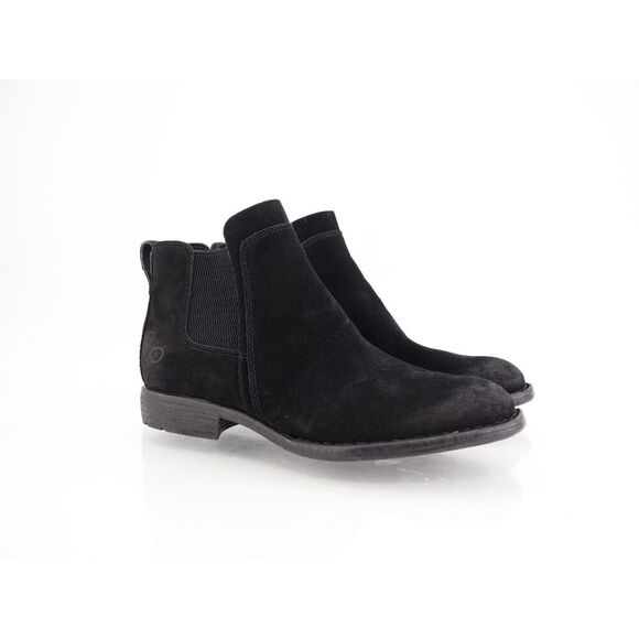 Born Women's Laney Chelsea Boot Size 7.5 Black Leather Block Heel Pointed Ankle - Picture 1 of 12